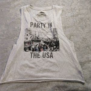 Miley Cyrus Graphic Backless Tank Top